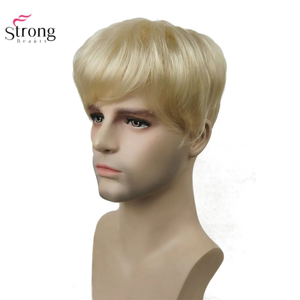 StrongBeauty Toupee Men Wig Short Straight Hair fo Men's Toupees Hairpiece