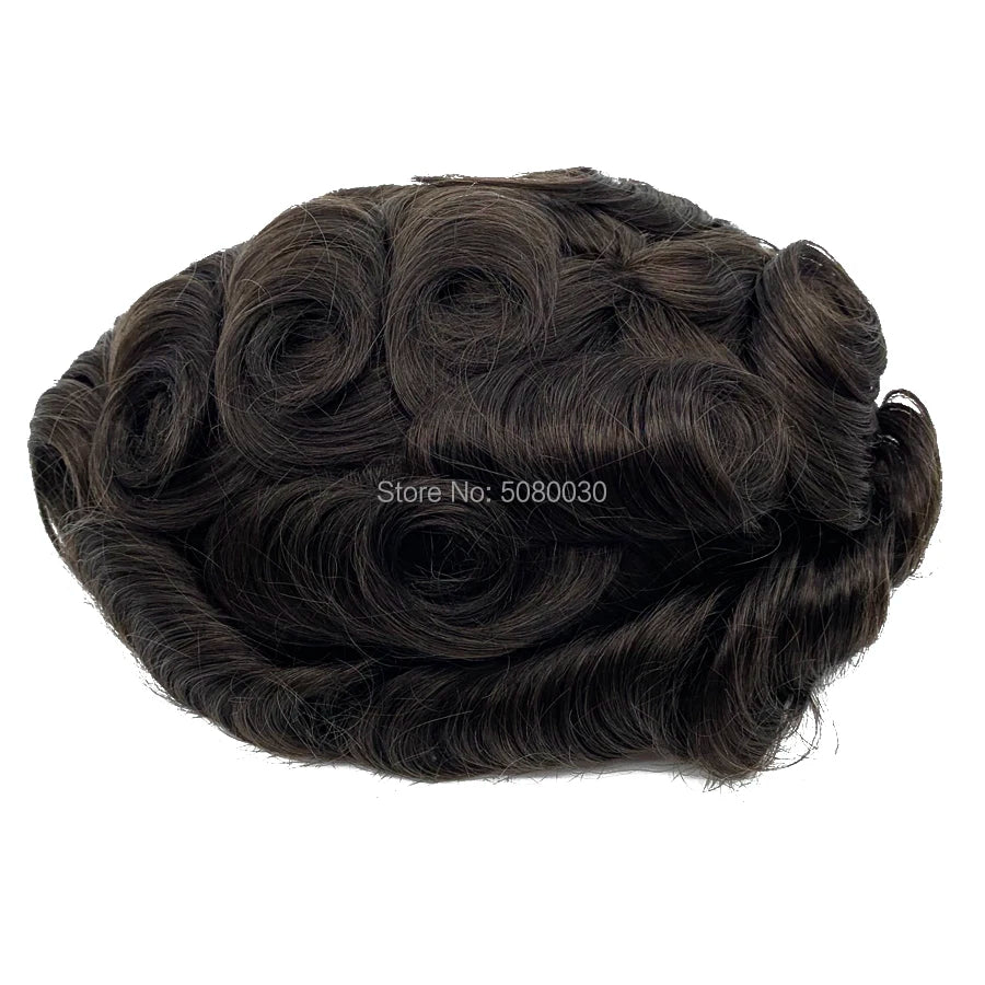 Human Hair Durable Hairpieces Toupee For Men Bleached Knots