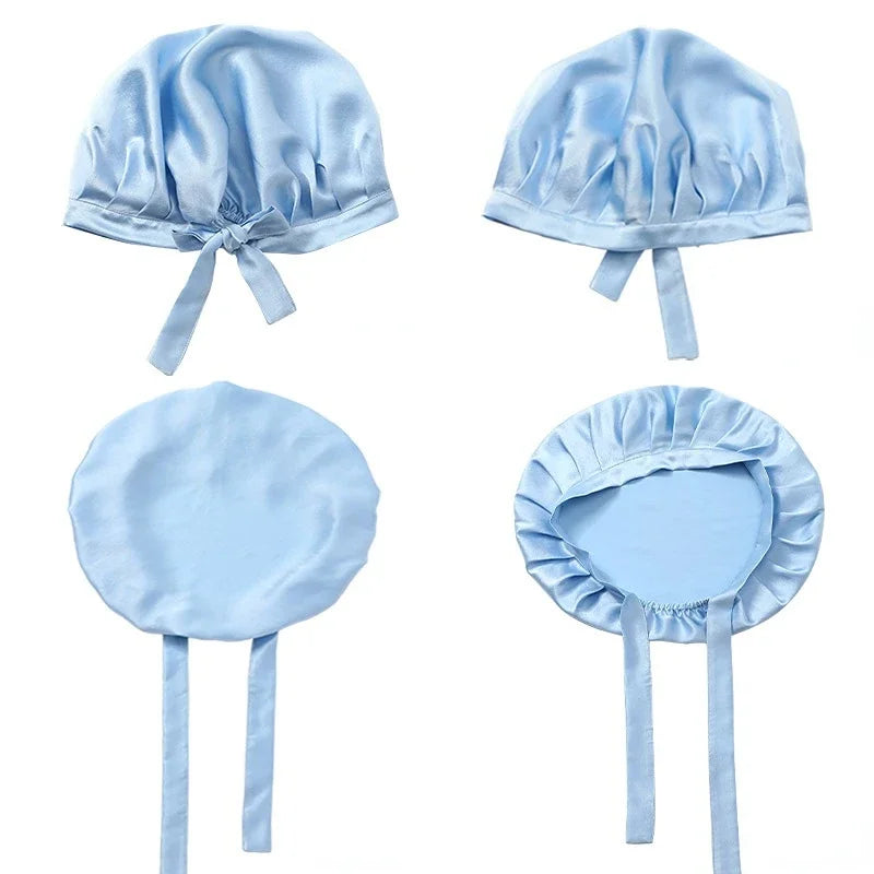 100% Silk Bonnet For Women Mulberry Silk Turban For Hair Sleeping Night Cap