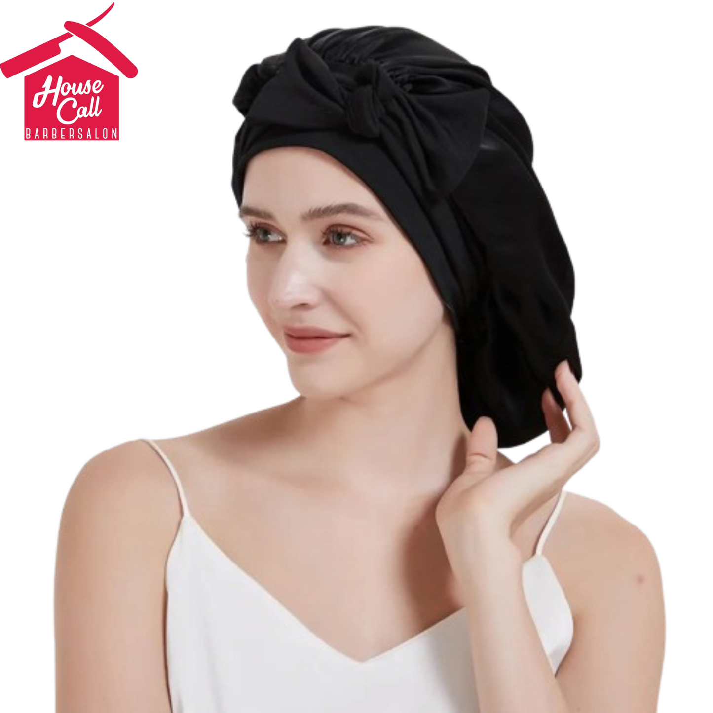 100% Mulberry Silk Sleeping Bonnet for Women Large Sleep Cap with Wide Elastic Tie Band for Curly Dreadlock Braid Hair Care