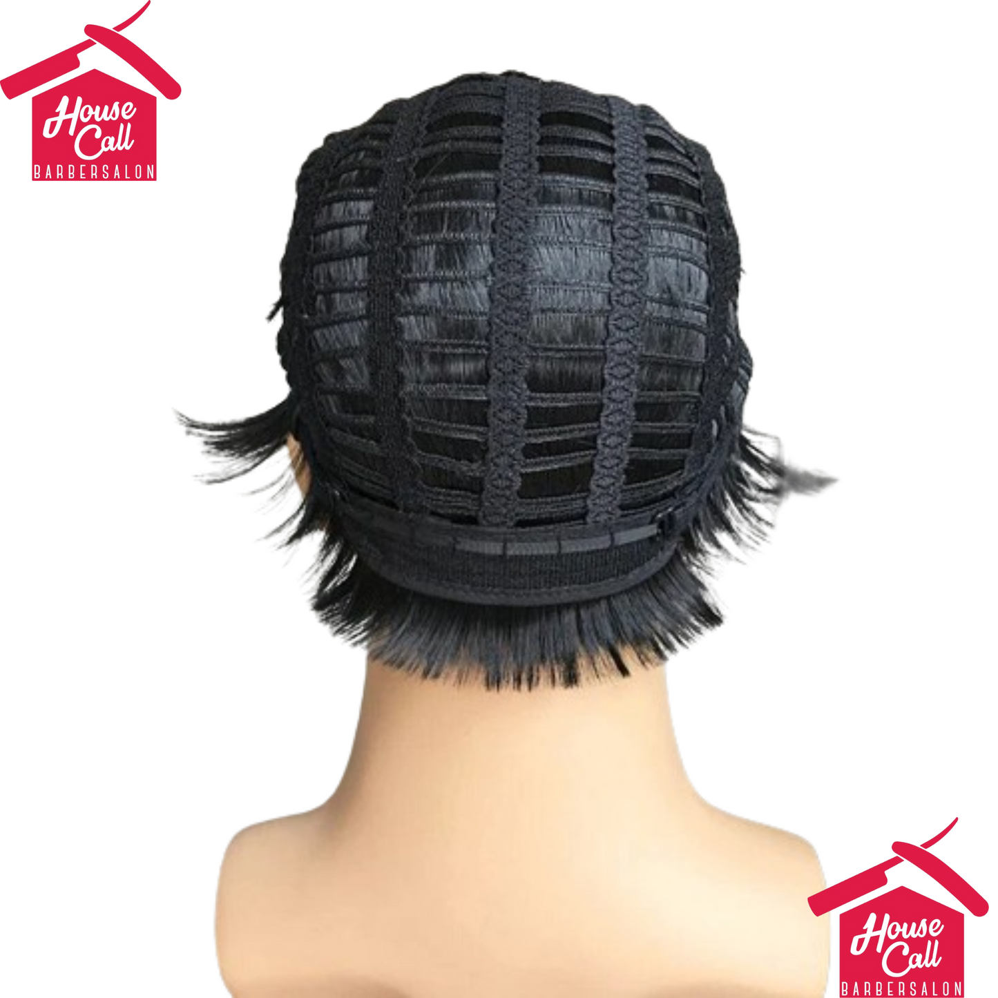 Short Male Black Pixie Cut Synthetic Wigs For Young Men