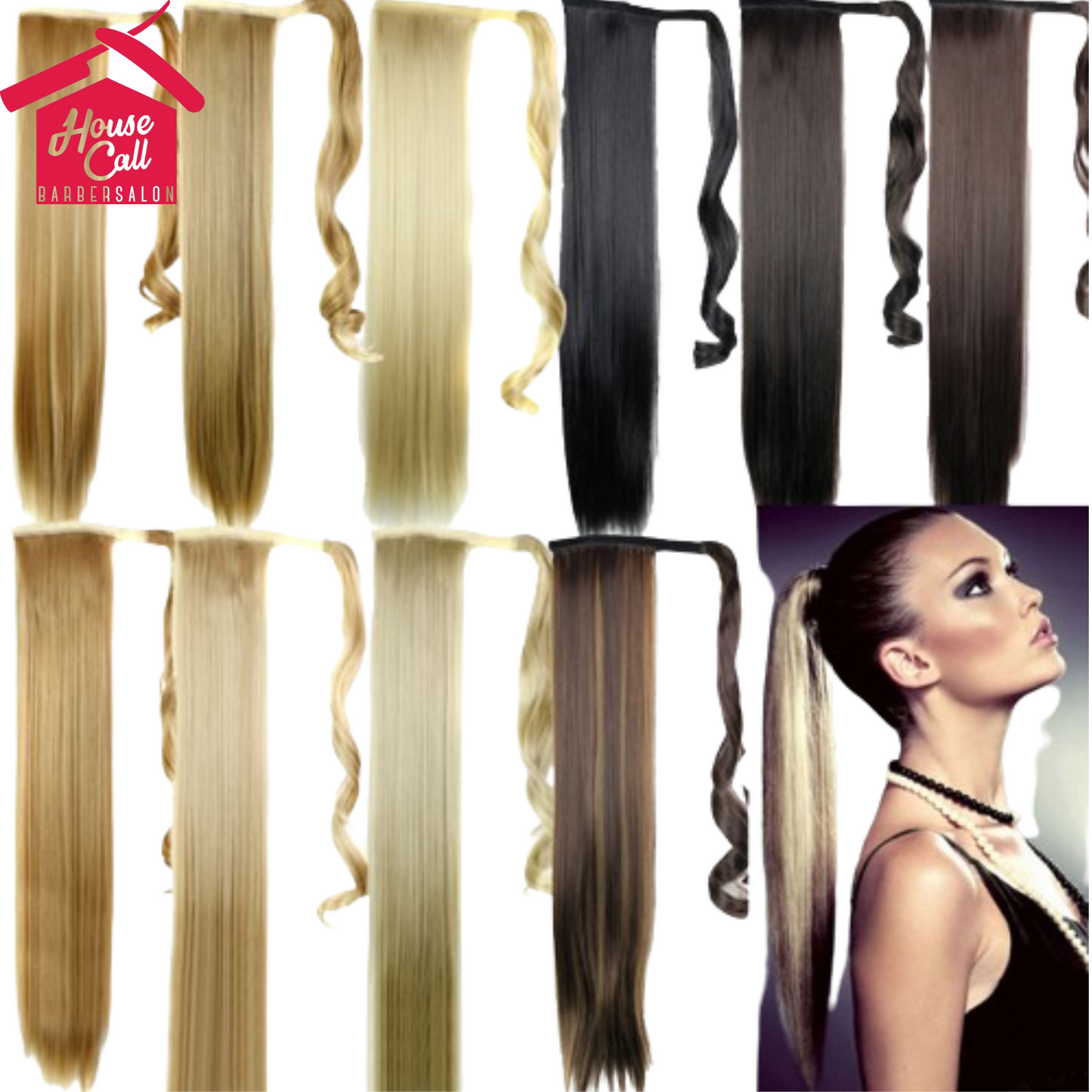 Velcro Wig Ponytail Straight Invisible Hair Extension AFX