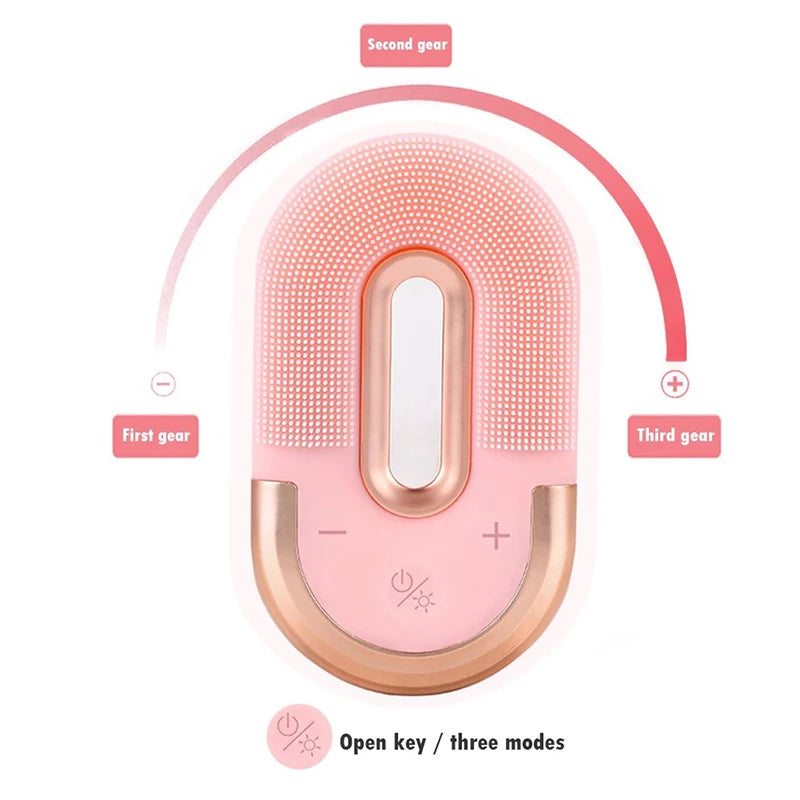 Electric Silica Gel Facial Cleanser Vibration Cleansing Instrument Cleansing Blackhead Skin Deep Washing Massage Brush