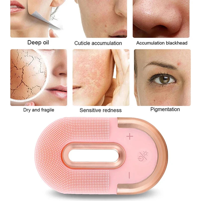 Electric Silica Gel Facial Cleanser Vibration Cleansing Instrument Cleansing Blackhead Skin Deep Washing Massage Brush