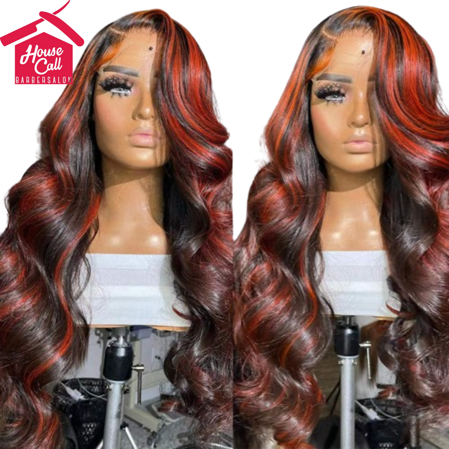 Lace Frontal Burgundy Highlight 13X4 4x4 Closure Wigs AFX