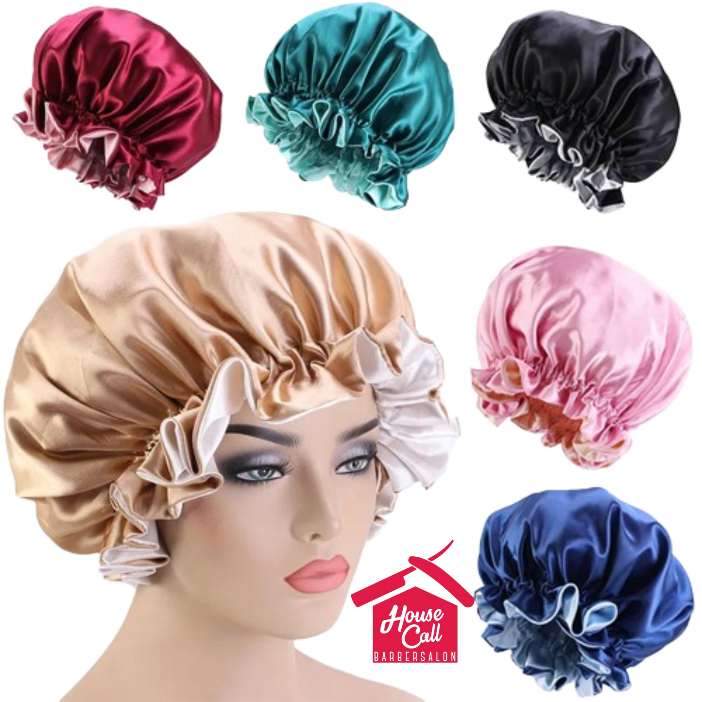 Leeons Reversible Satin Bonnet With Head Tie Adjust Sleep Night Cap Head Cover Hat For Curly Springy Hair Styling Accessories