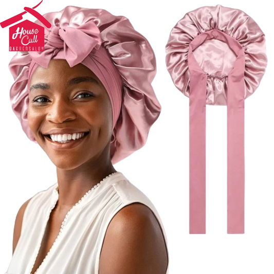 100% Mulberry Silk Sleeping Bonnet for Women Large Sleep Cap with Wide Elastic Tie Band for Curly Dreadlock Braid Hair Care