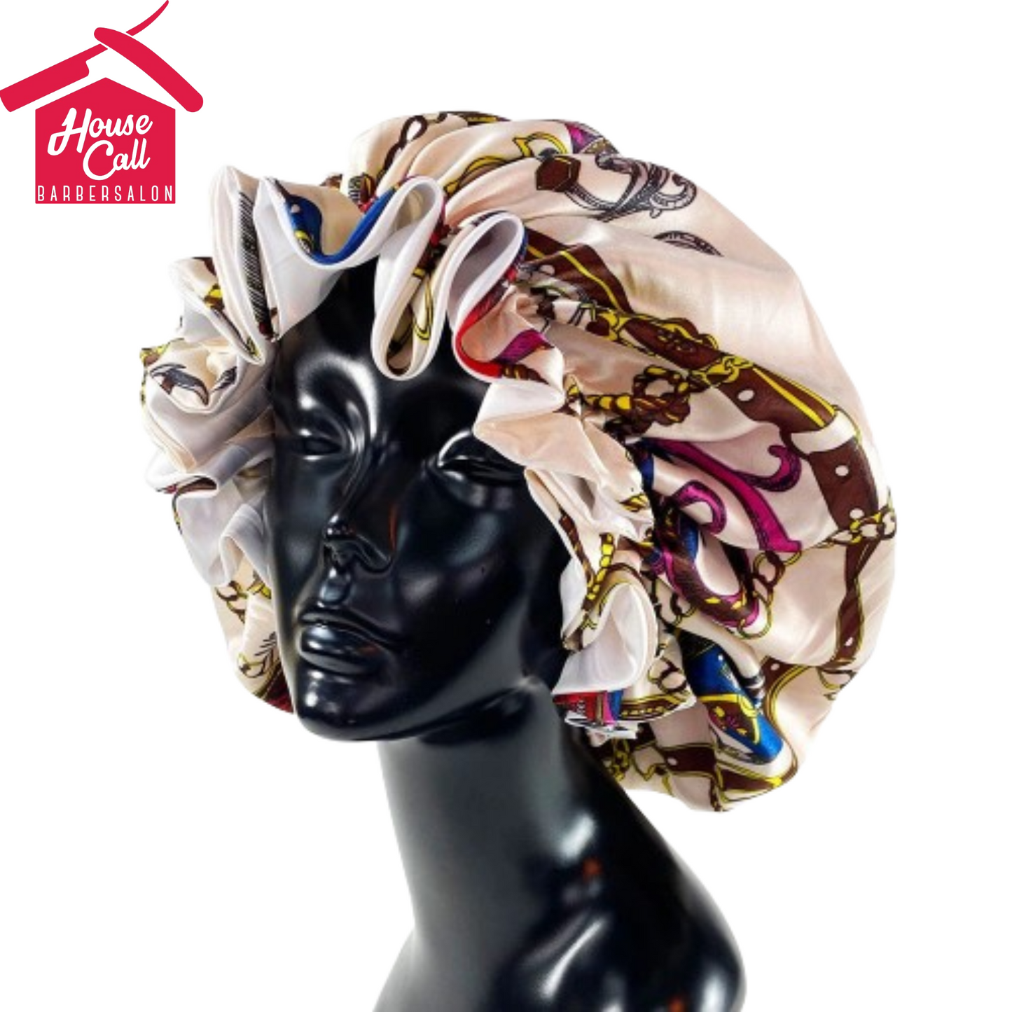 Women Satin Bonnet Night Sleep Cap Double Layer Elastic Head Wrap Lady Printing Sleep Cap Hair Bonnet Hat Head Cover