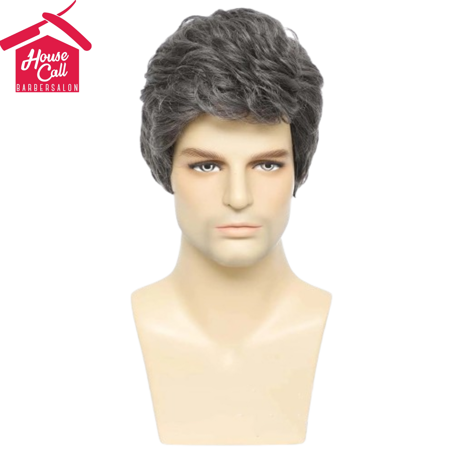 Man Synthetic Wigs Natural Black Short Wavy Wigs