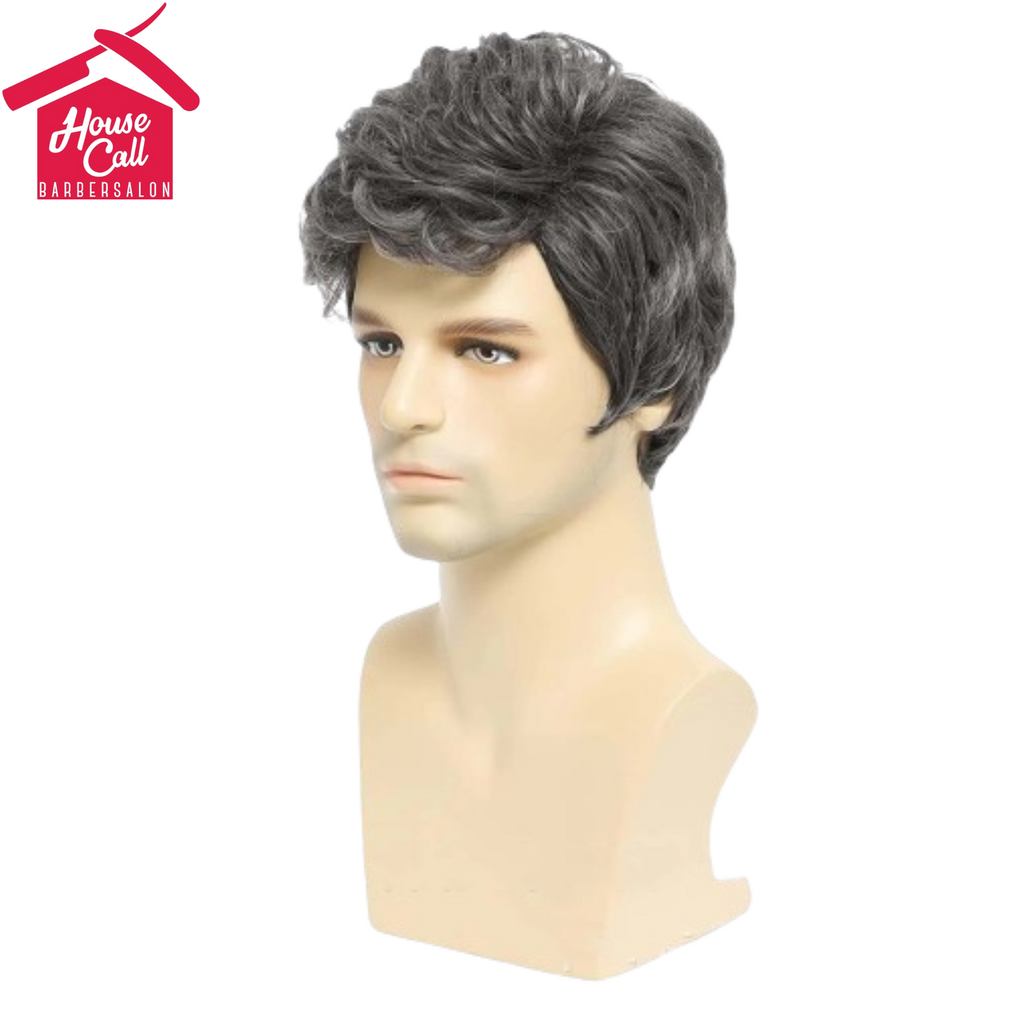 Man Synthetic Wigs Natural Black Short Wavy Wigs