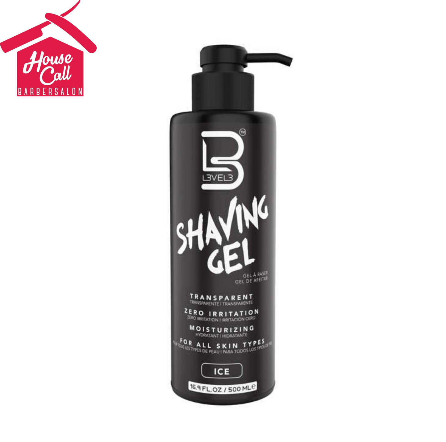 L3vel3 Shaving Gel with pump lid - 500 ML