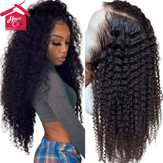 Brazilian Kinky Curly Lace Front Human Hair Wigs AFX